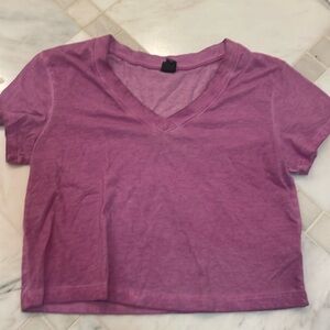 Cropped V-neck top